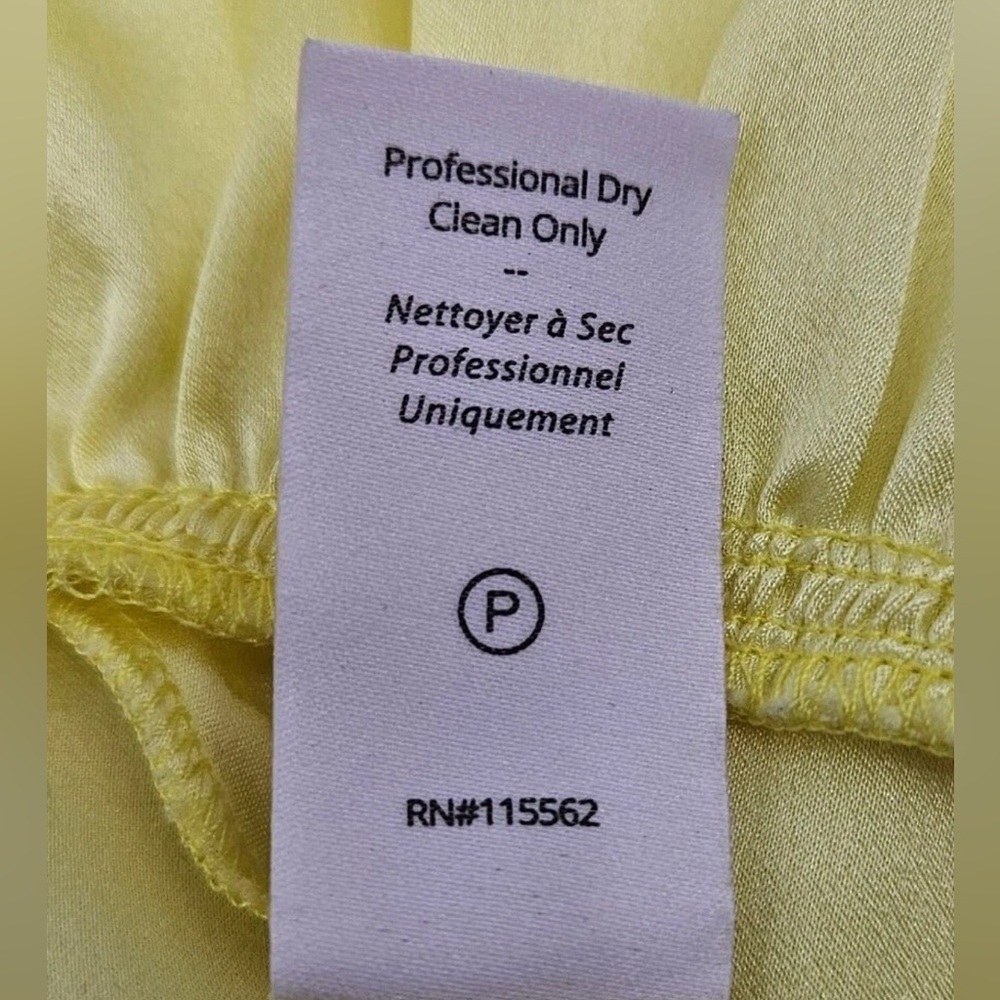NWT Cinq à Sept 100% Silk Ruffle Peplum Top – XS (Yellow) - Picture 5 of 5